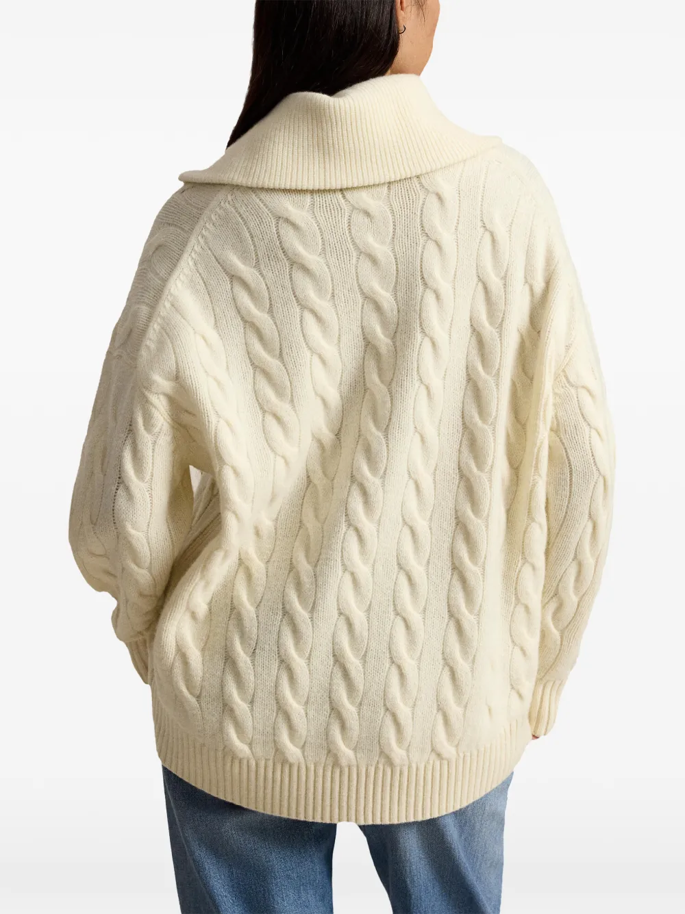 Polo Ralph Lauren Kabelgebreide trui met kraag Beige