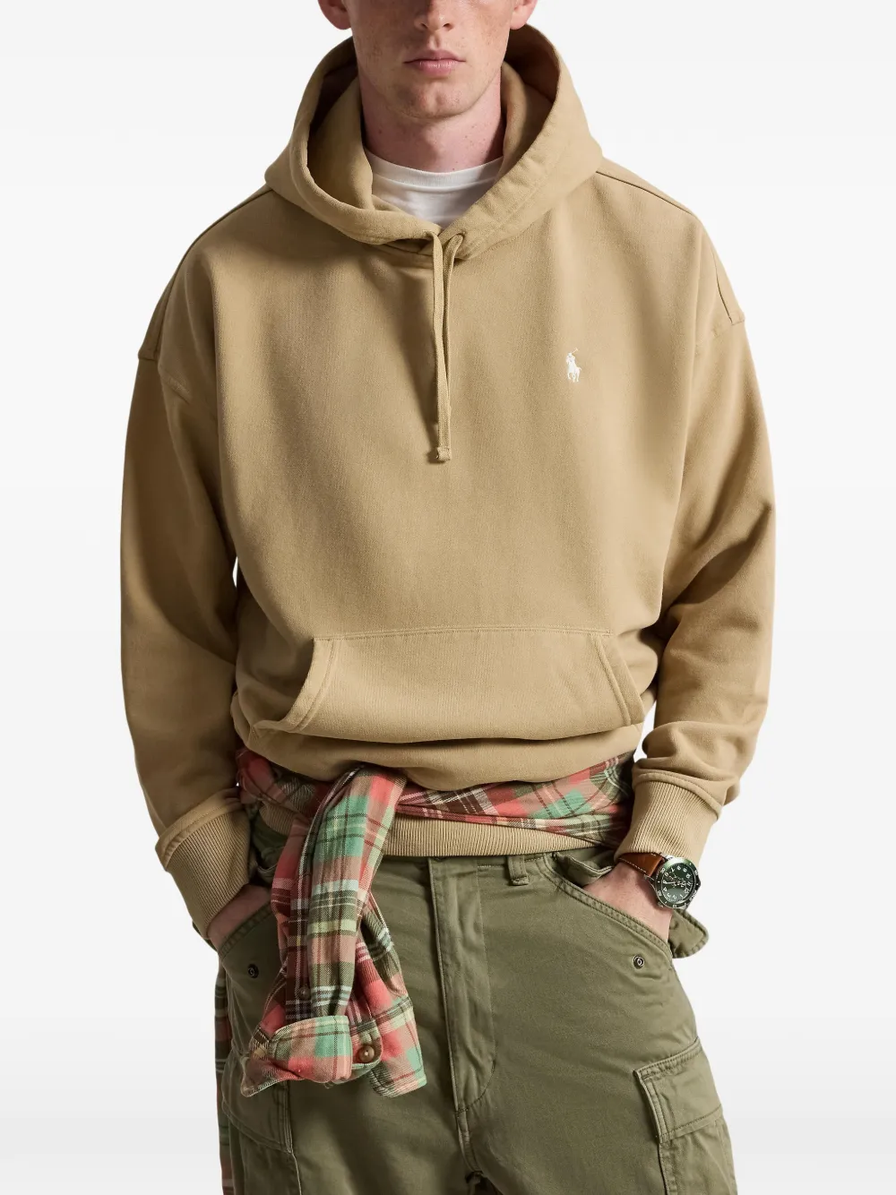 Polo Ralph Lauren Hoodie met Pony-borduurwerk en logo-print Beige