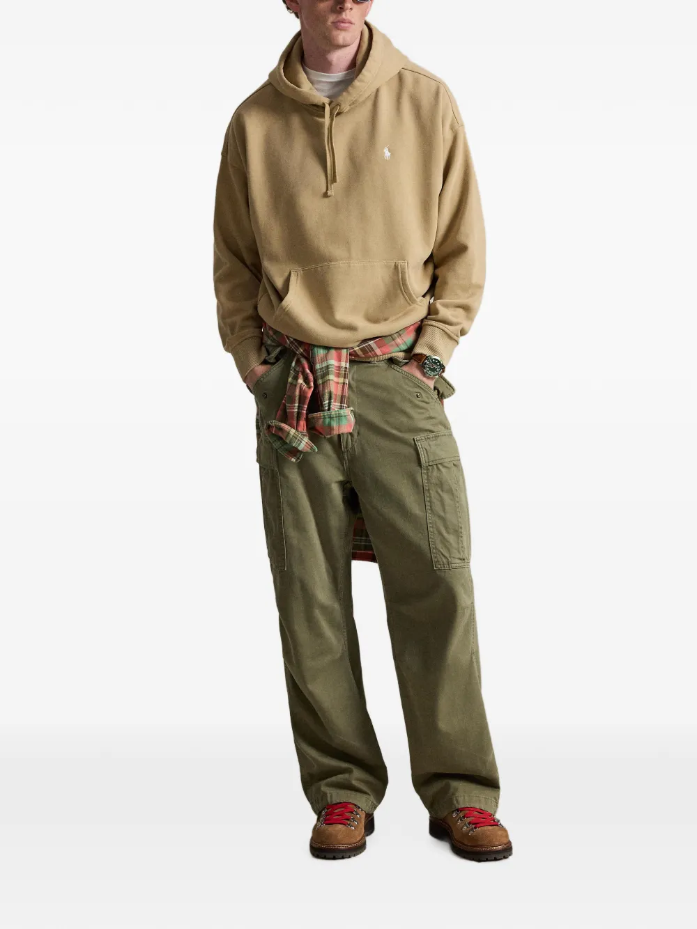 Polo Ralph Lauren Hoodie met Pony-borduurwerk en logo-print Beige