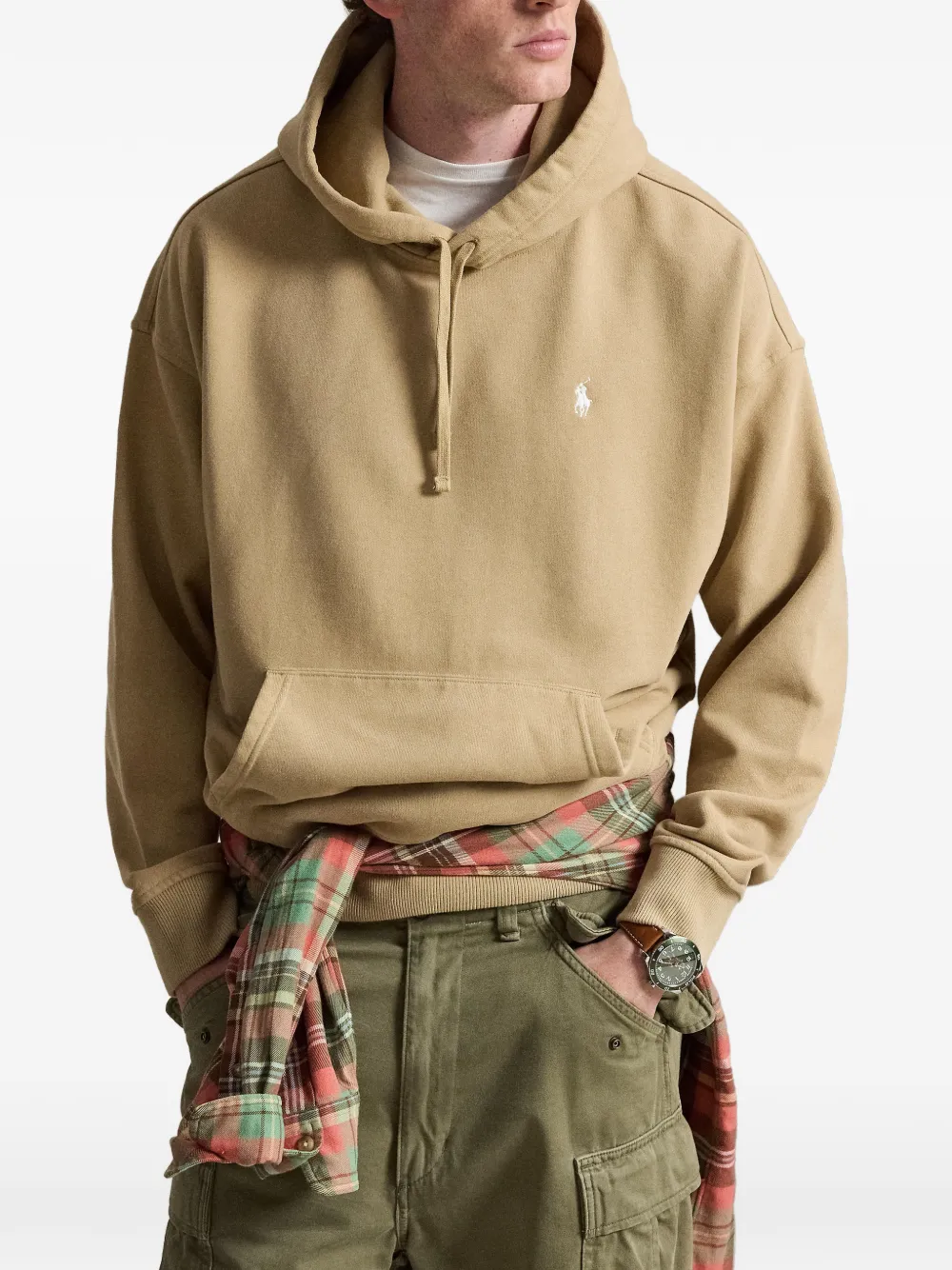 Polo Ralph Lauren Hoodie met Pony-borduurwerk en logo-print Beige
