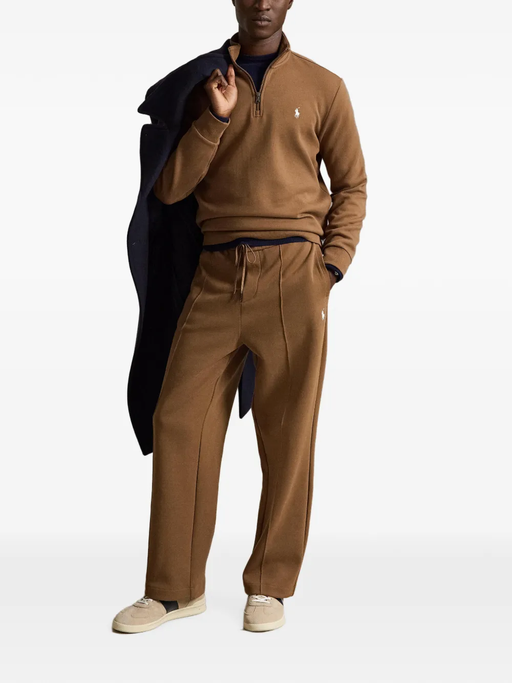 Polo Ralph Lauren Pony sweater met kwart rits Bruin