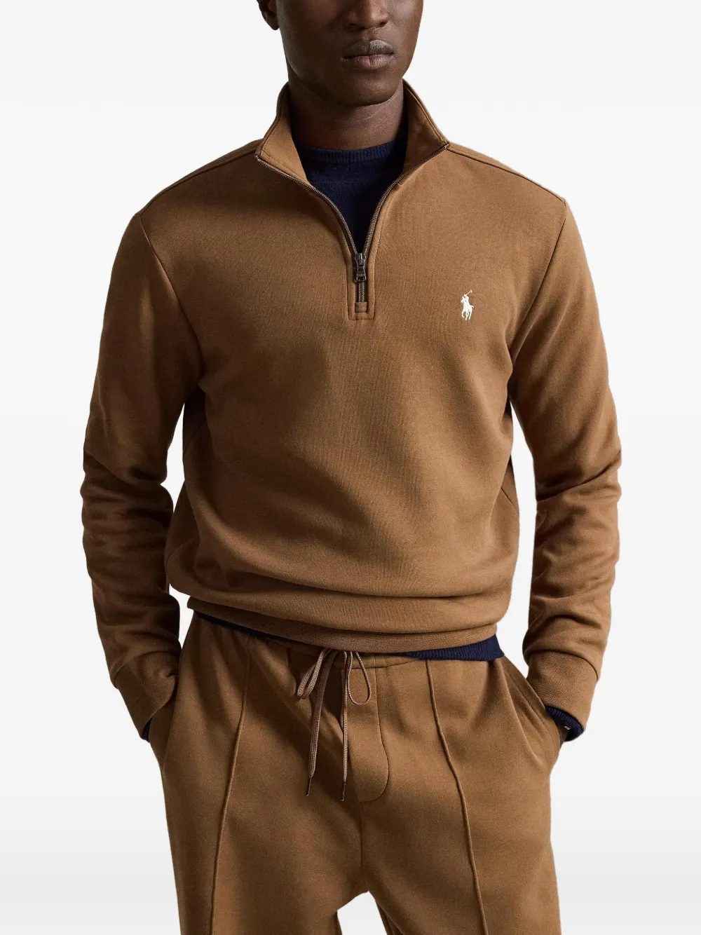 Polo Ralph Lauren Pony sweater met kwart rits Bruin