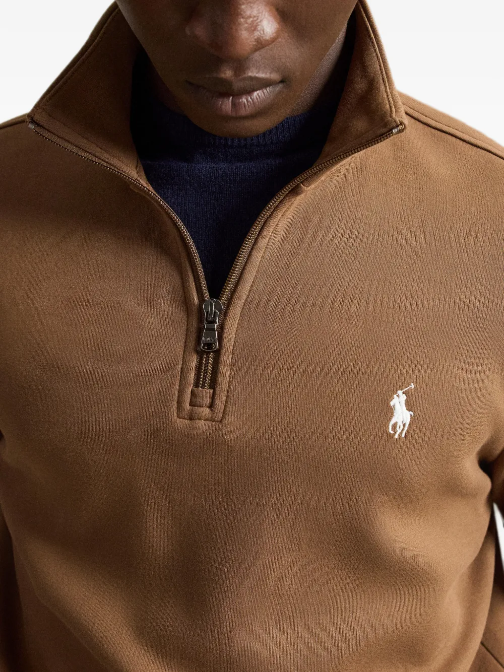 Polo Ralph Lauren Pony sweater met kwart rits Bruin
