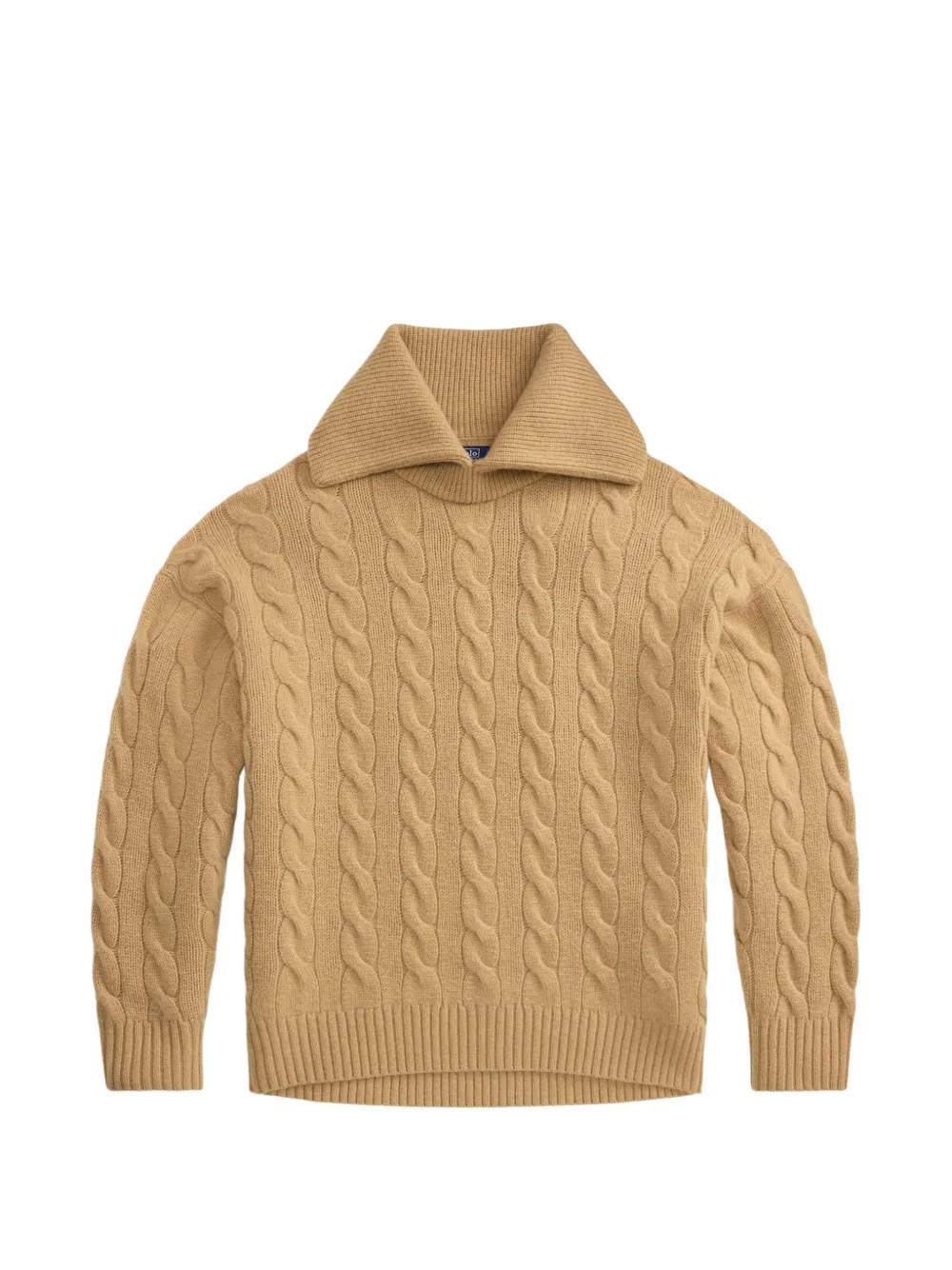 Polo Ralph Lauren Kabelgebreide trui met wijde kraag Beige