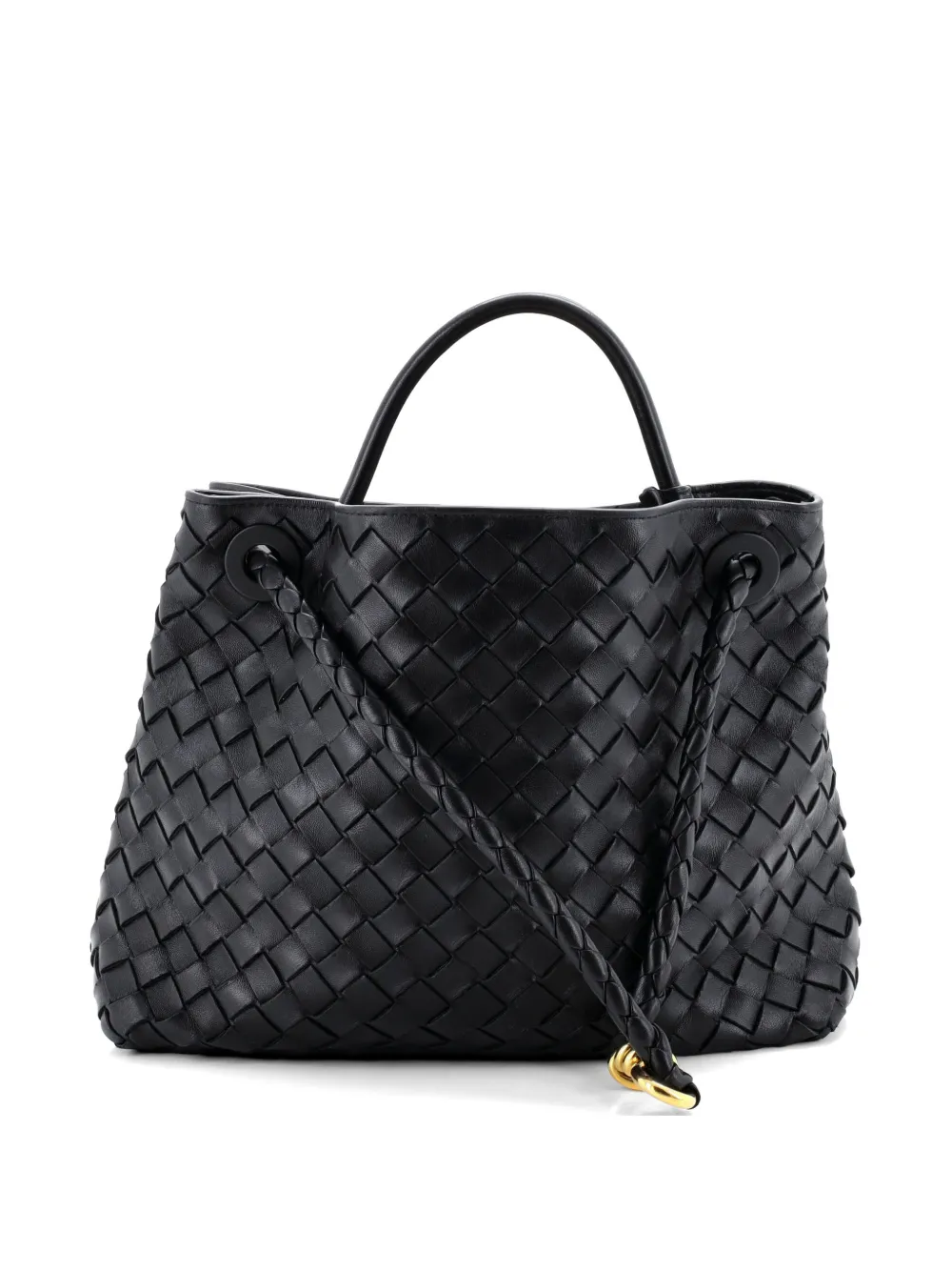 Bottega Veneta Pre-Owned Andiamo Top Handle Bag Intrecciato Nappa Medium satchel - Nero