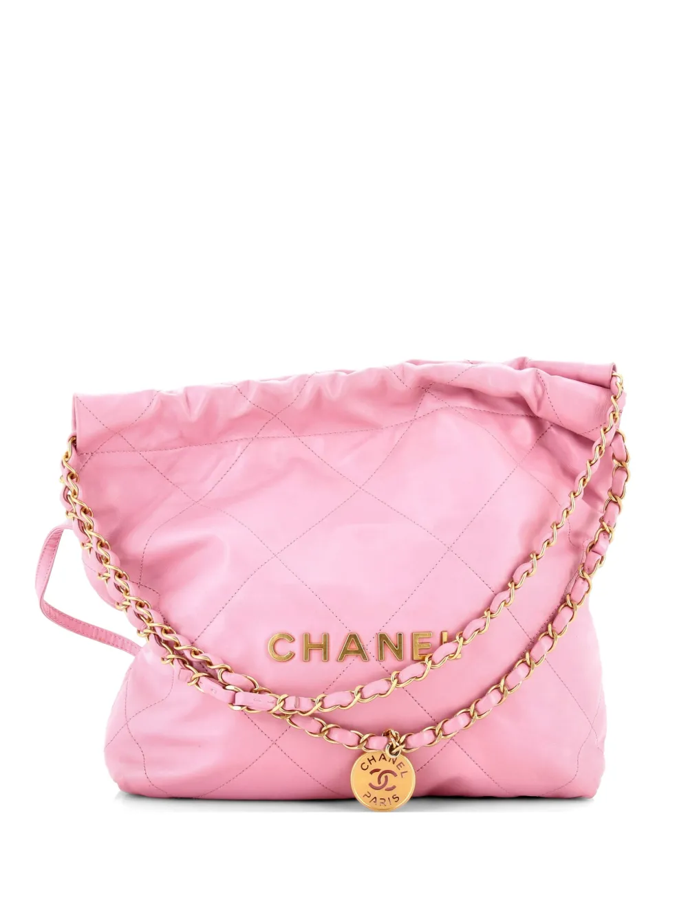 CHANEL Pre-Owned 22 Chain Quilted Calfskin Small hobo bag - Rosa
