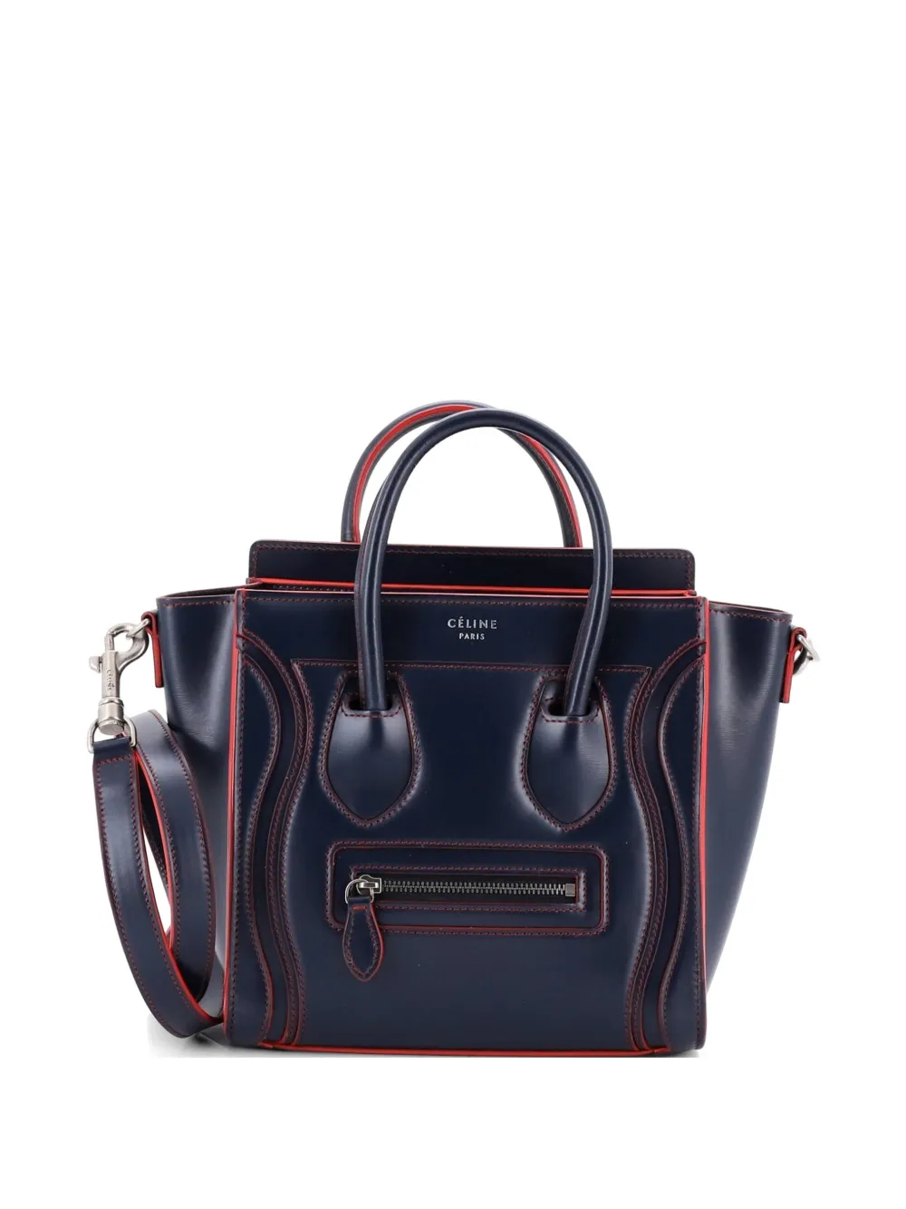 Celine Pre-Owned Luggage Bag Smooth Leather Nano crossbody bag - Blu