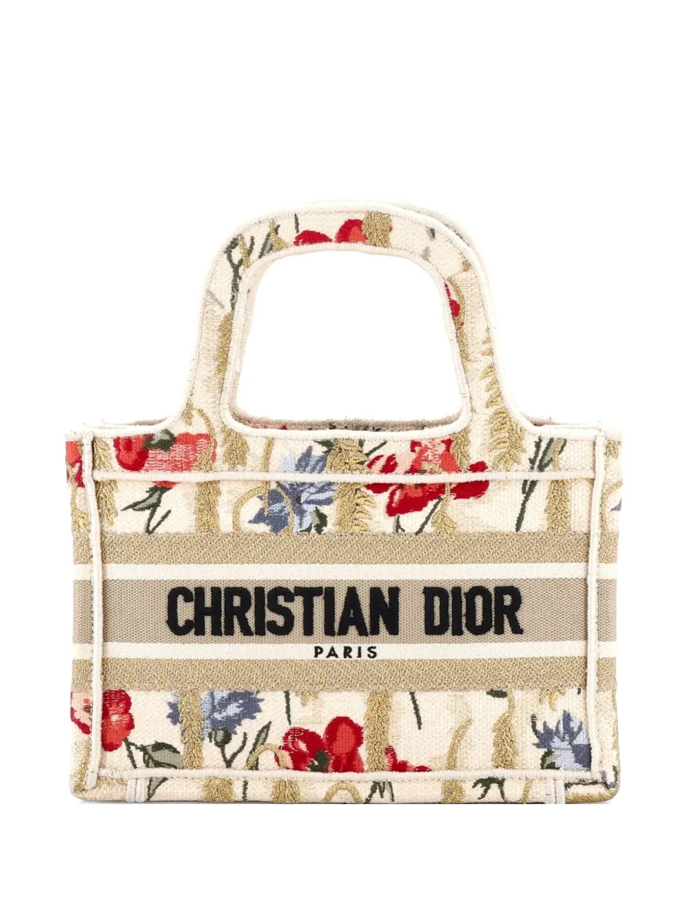 Christian Dior Pre-Owned Book Embroidered Canvas Mini tote bag - Multicolour