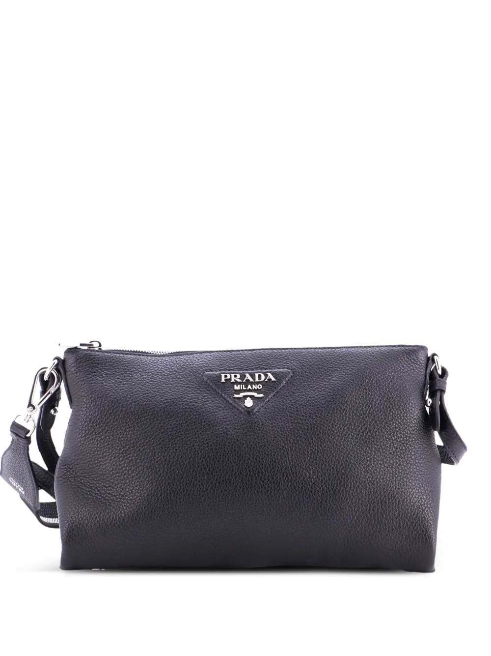 Prada Pre-Owned Dual Strap Flat Vitello Daino Medium crossbody bag - Nero
