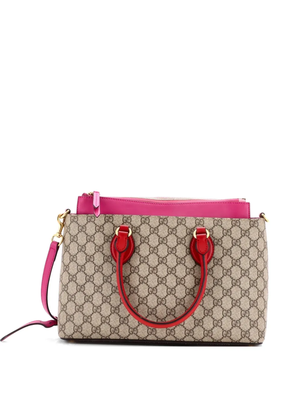 Gucci Pre-Owned Linea A Convertible GG Coated Canvas and Leather Small tote bag - Marrone