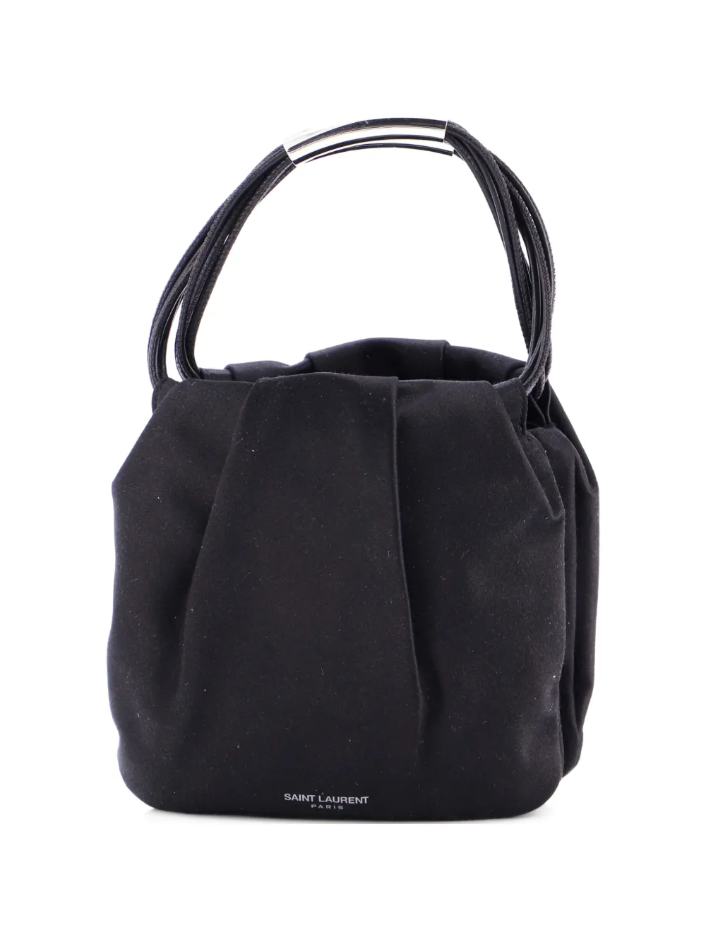 Saint Laurent Pre-Owned Pochon Top Handle Bag Satin Mini satchel - Nero