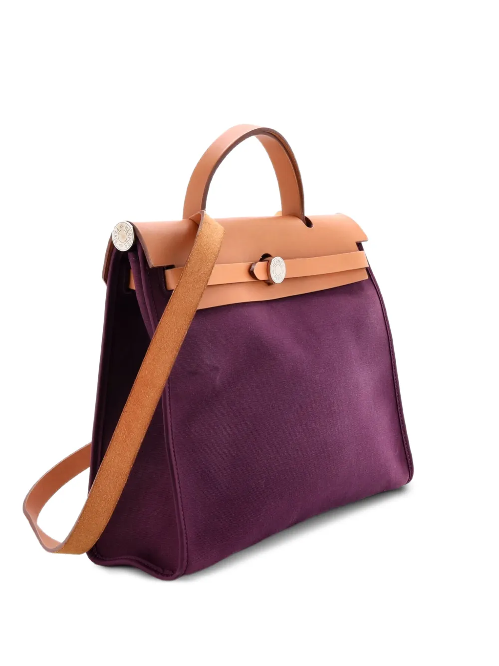 Hermès Pre-Owned Herbag Zip Leather and Toile 31 shoulder bag - Viola