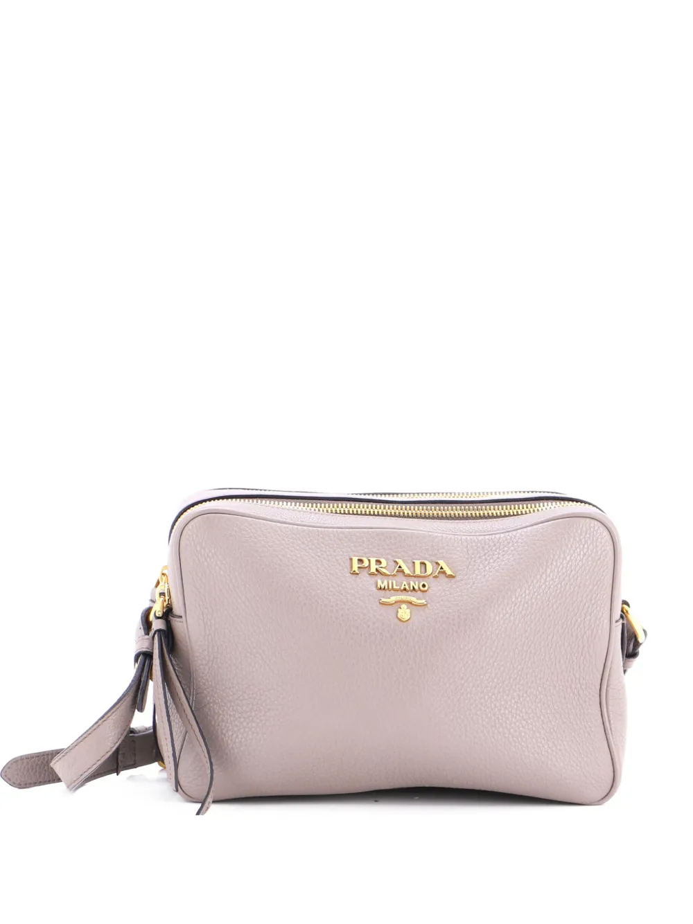 Prada Pre-Owned Double Zip Camera Bag Vitello Phenix Medium crossbody bag - Grigio