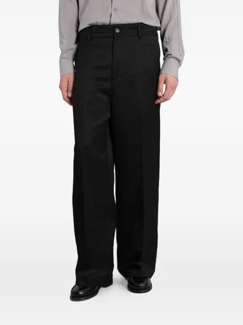 Costumein pressed-crease wide-leg trousers