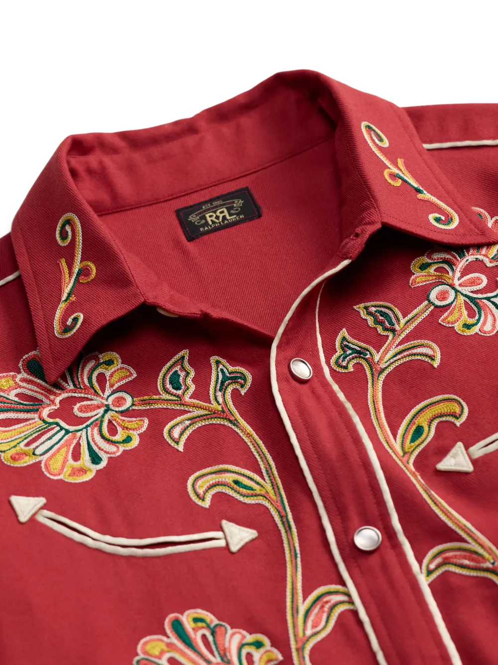 Ralph Lauren RRL Blouse met geborduurde bloemen Rood