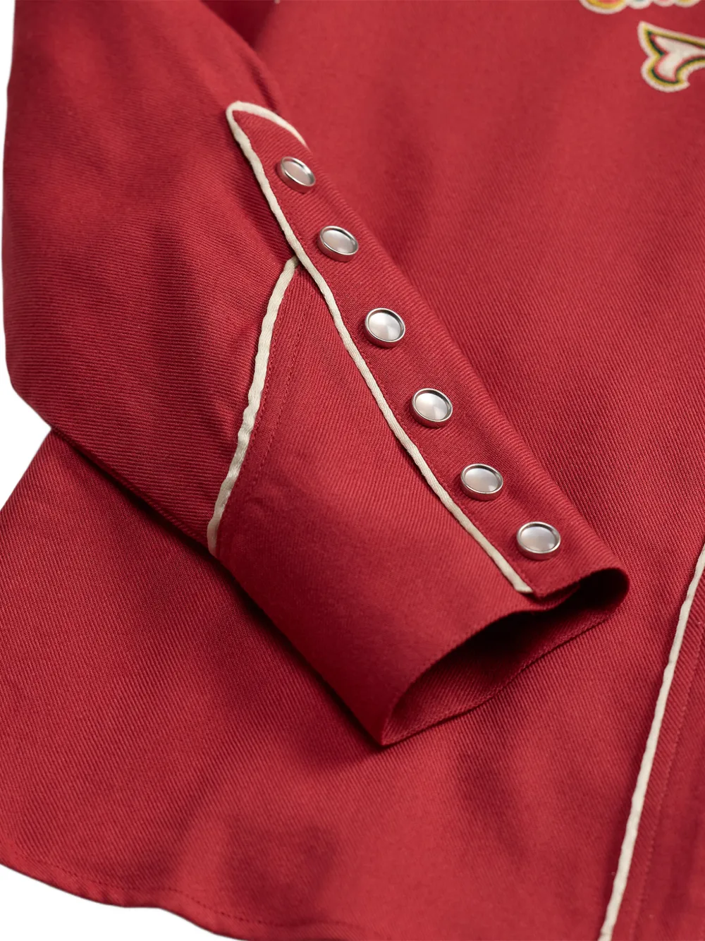 Ralph Lauren RRL Blouse met geborduurde bloemen Rood