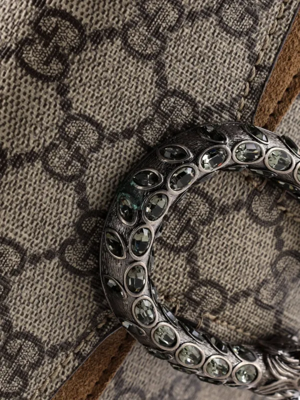 Gucci Pre-Owned Dionysus Bag GG Coated Canvas With Crystal