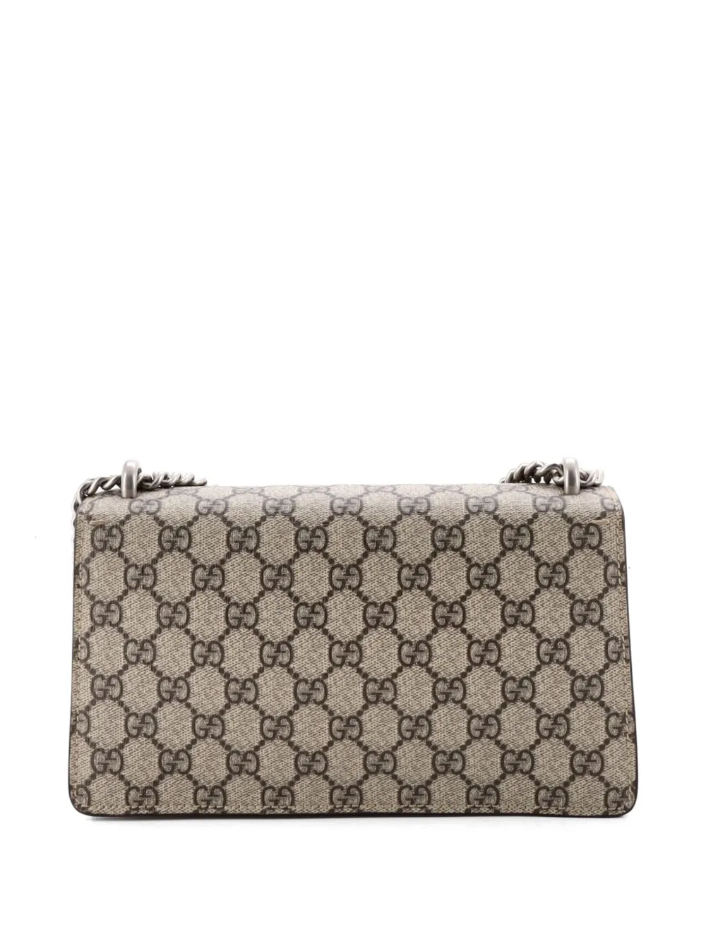  Gucci Pre-owned Dionysus Bag Gg Coated Canvas With Crystal Embellished Metal Small Shoulder Bag - Brown 