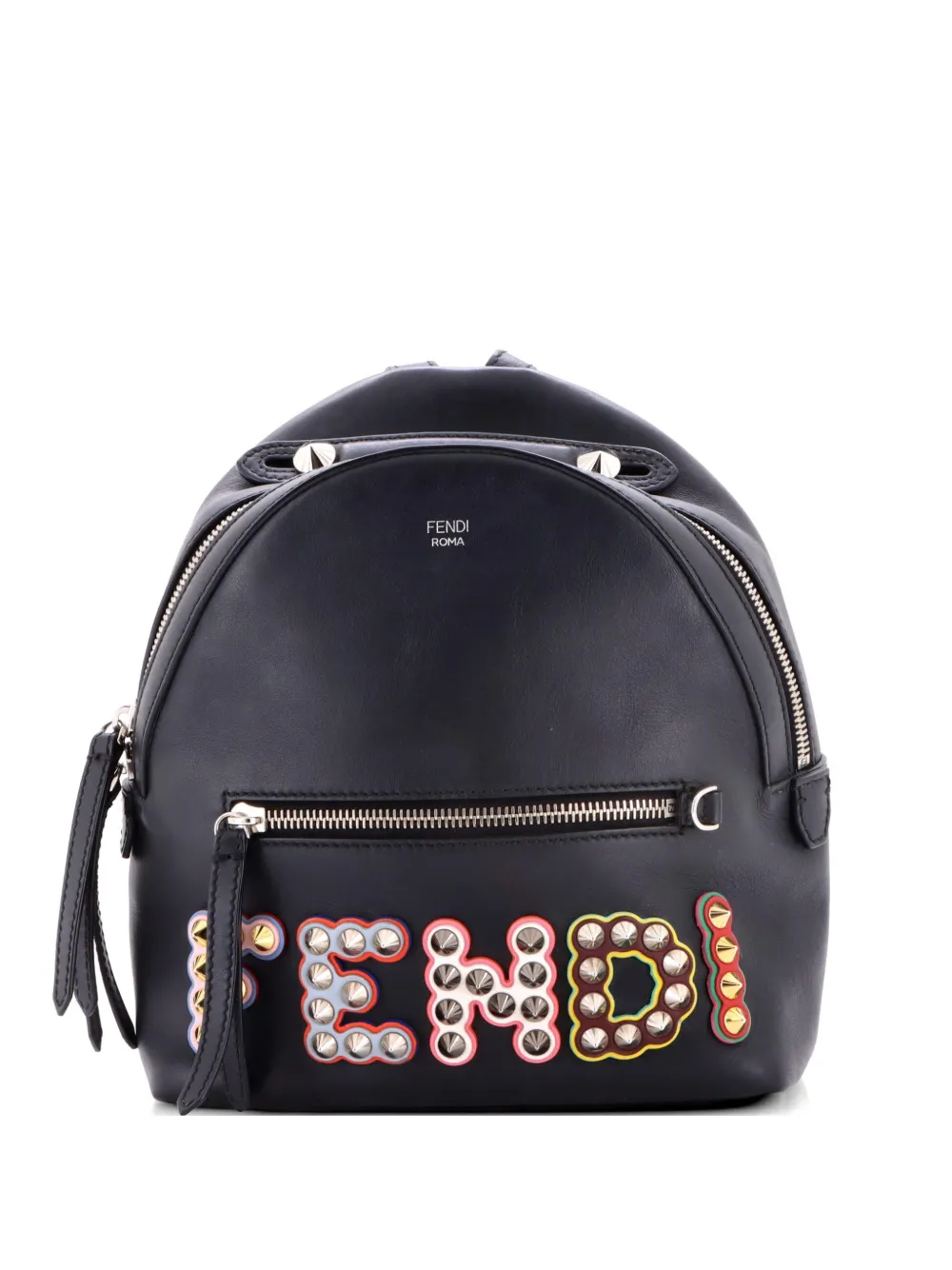 Fendi Pre-Owned By The Way Logo Studded Leather Mini backpack - Nero