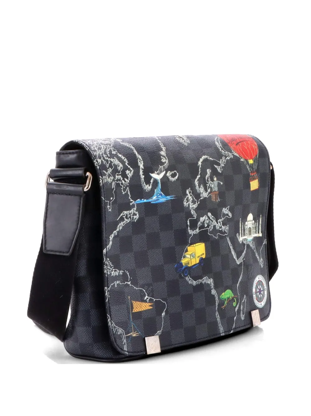 Louis Vuitton Pre-Owned District NM Messenger Bag Limited Edition Renaissance Map Damier Graphite PM crossbody bag - Nero