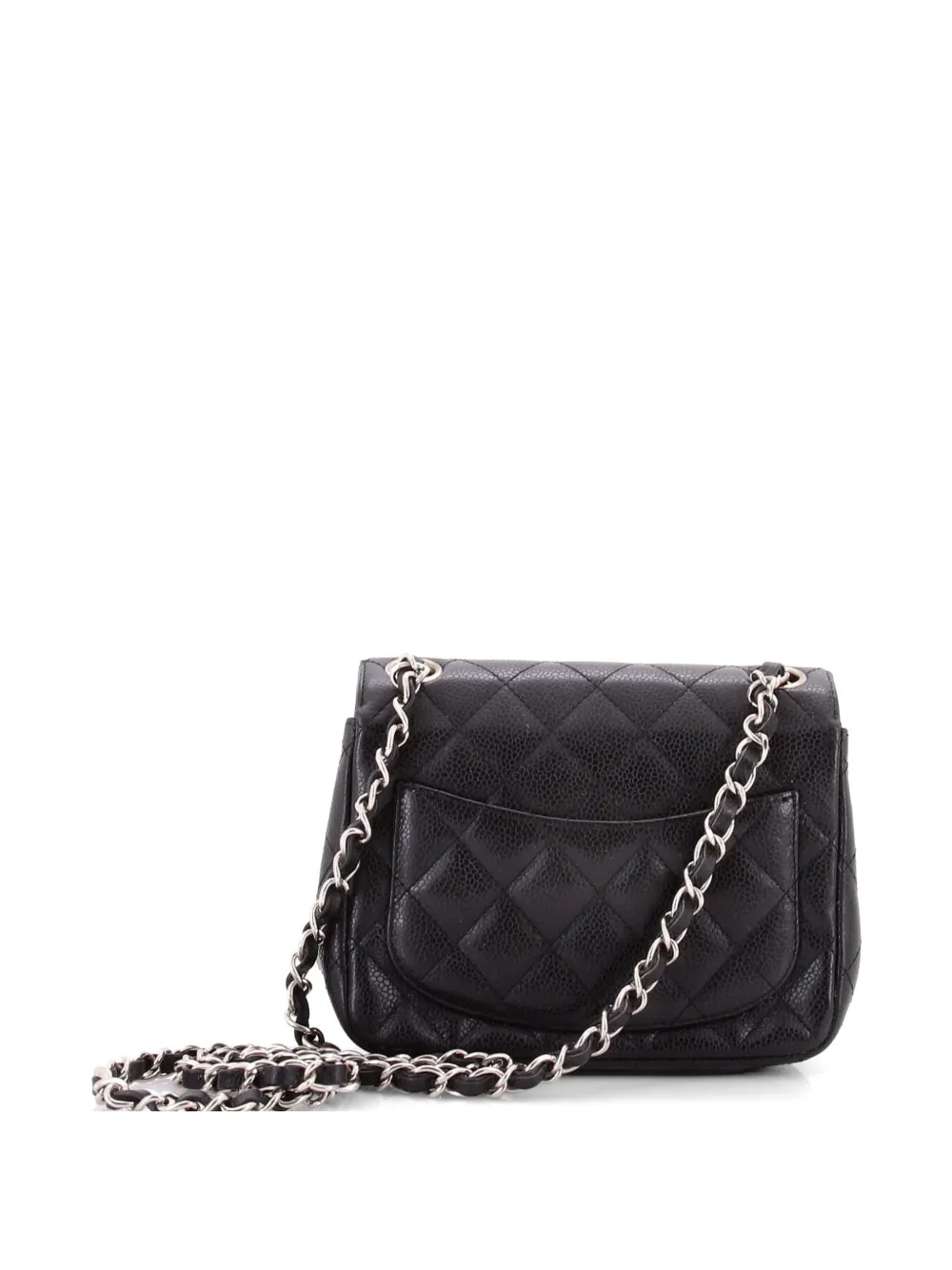 CHANEL Pre-Owned Square Classic Single Flap Bag Quilted Caviar Mini ...