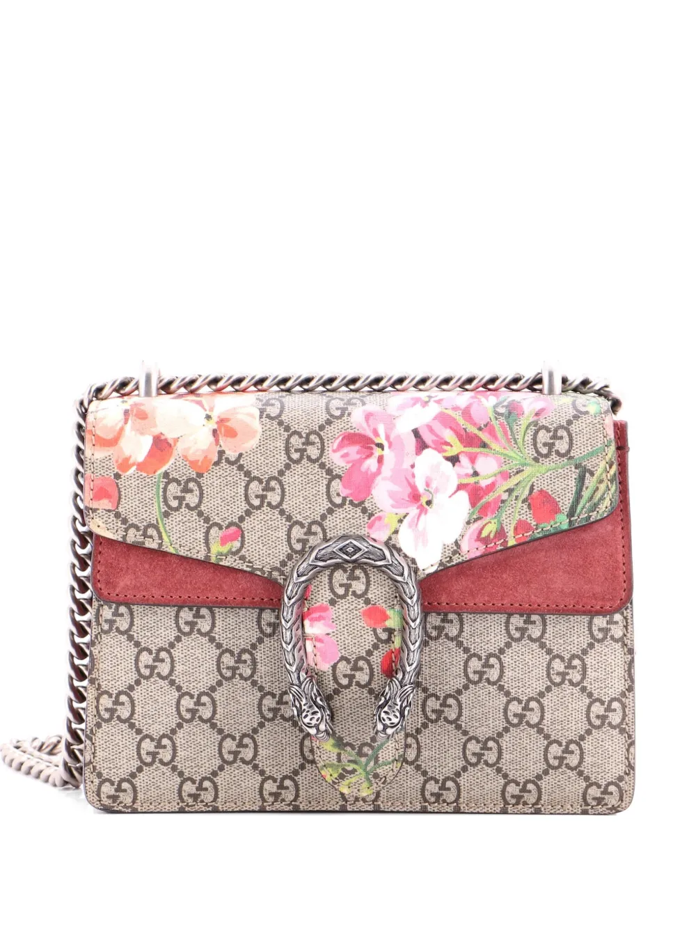 Gucci Pre-Owned Dionysus Bag Blooms Print GG Coated Canvas Mini shoulder bag - Marrone