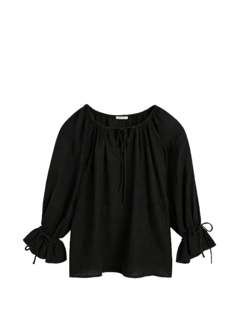 By Malene Birger Rose Weave flæsebluse med bindelukning