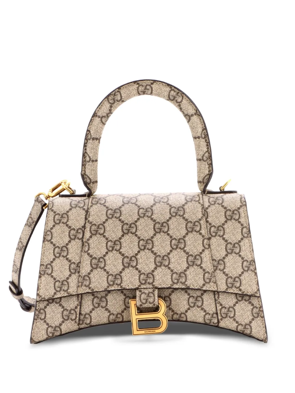 Gucci Pre-Owned x Balenciaga The Hacker Project Hourglass Top Handle Bag GG Coated Canvas Small shoulder bag - Marrone