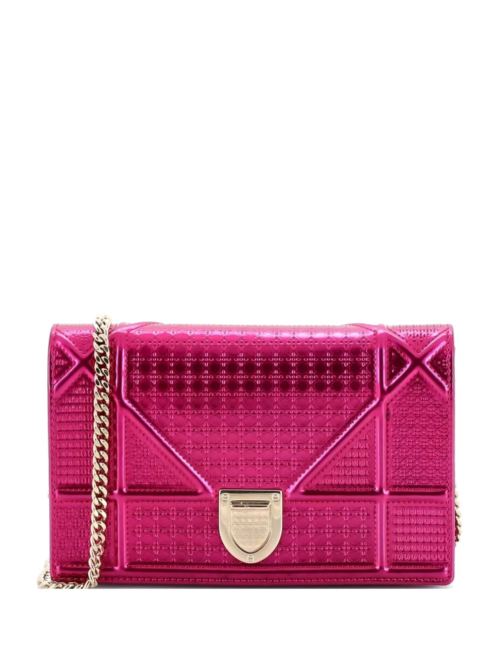 Christian Dior Pre-Owned Diorama Wallet on Chain Cannage Embossed Calfskin clutch bag - Viola