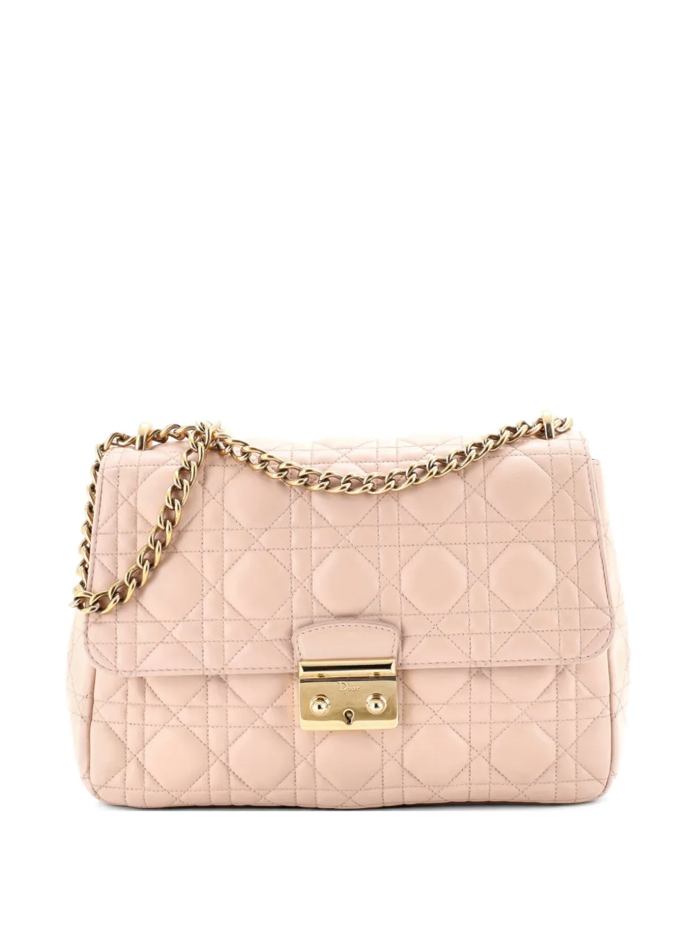 Christian Dior Pre-Owned Long Chain Miss Dior Bag Cannage Quilt Lambskin Medium crossbody bag - Toni neutri
