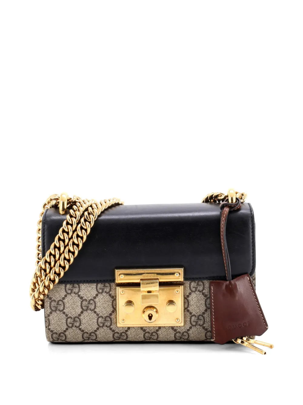 Gucci Pre-Owned Padlock Shoulder Bag GG Coated Canvas and Leather Small crossbody bag - Marrone