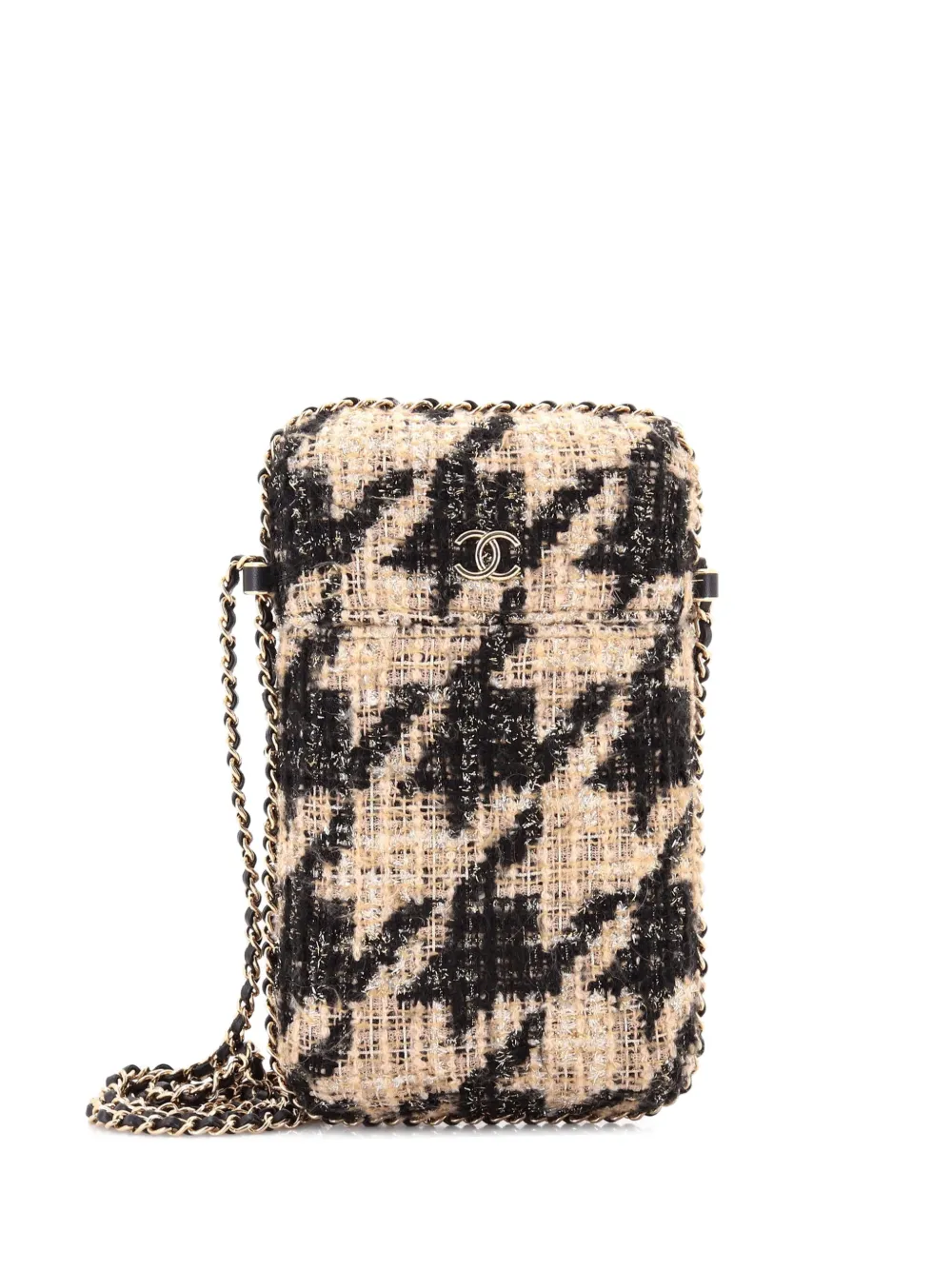 CHANEL Pre-Owned Chain Around Phone Holder Tweed and Ribbon crossbody bag - Nero