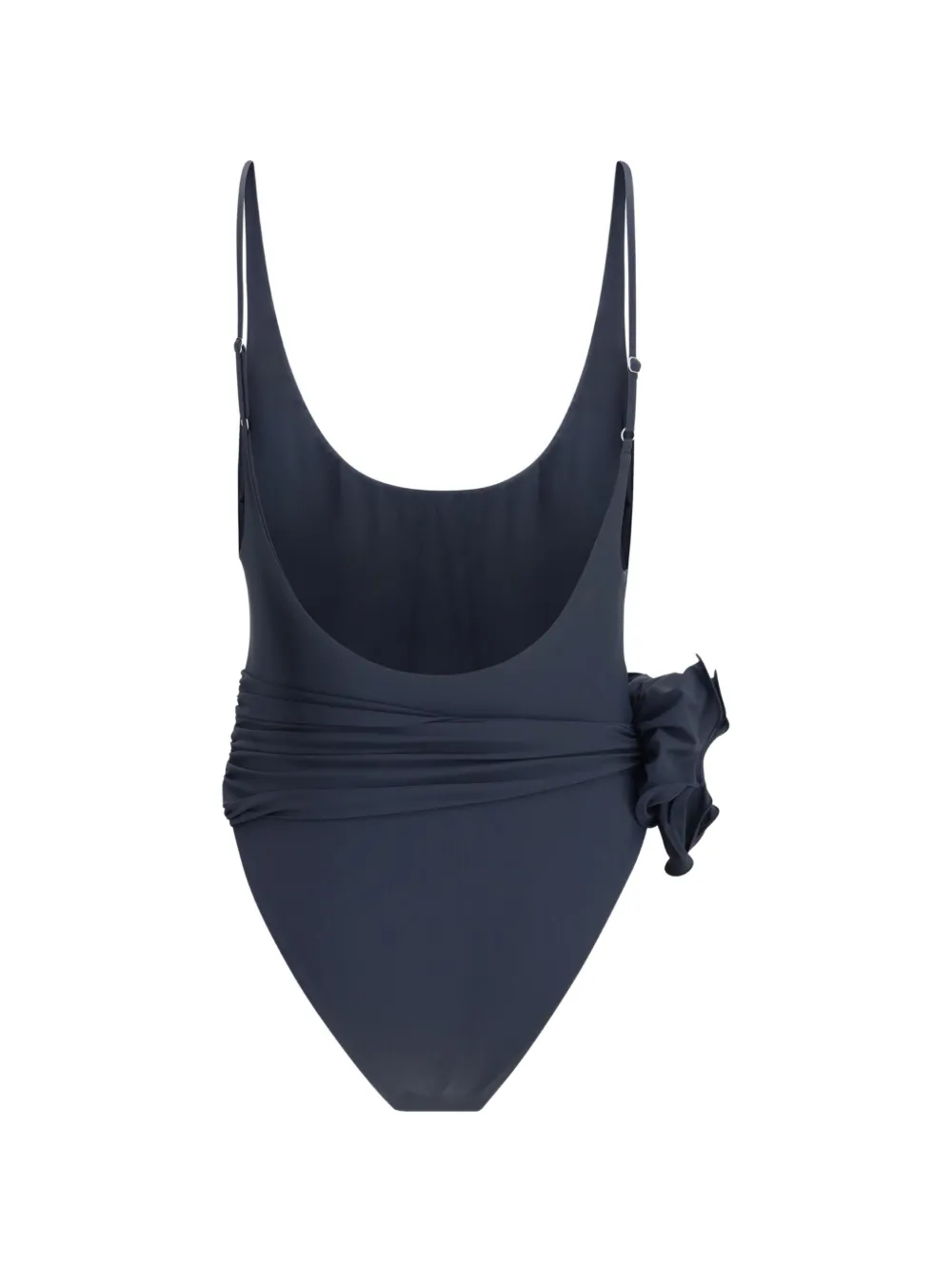 Magda Butrym Badpak met bloemen-detail en ruches Blauw