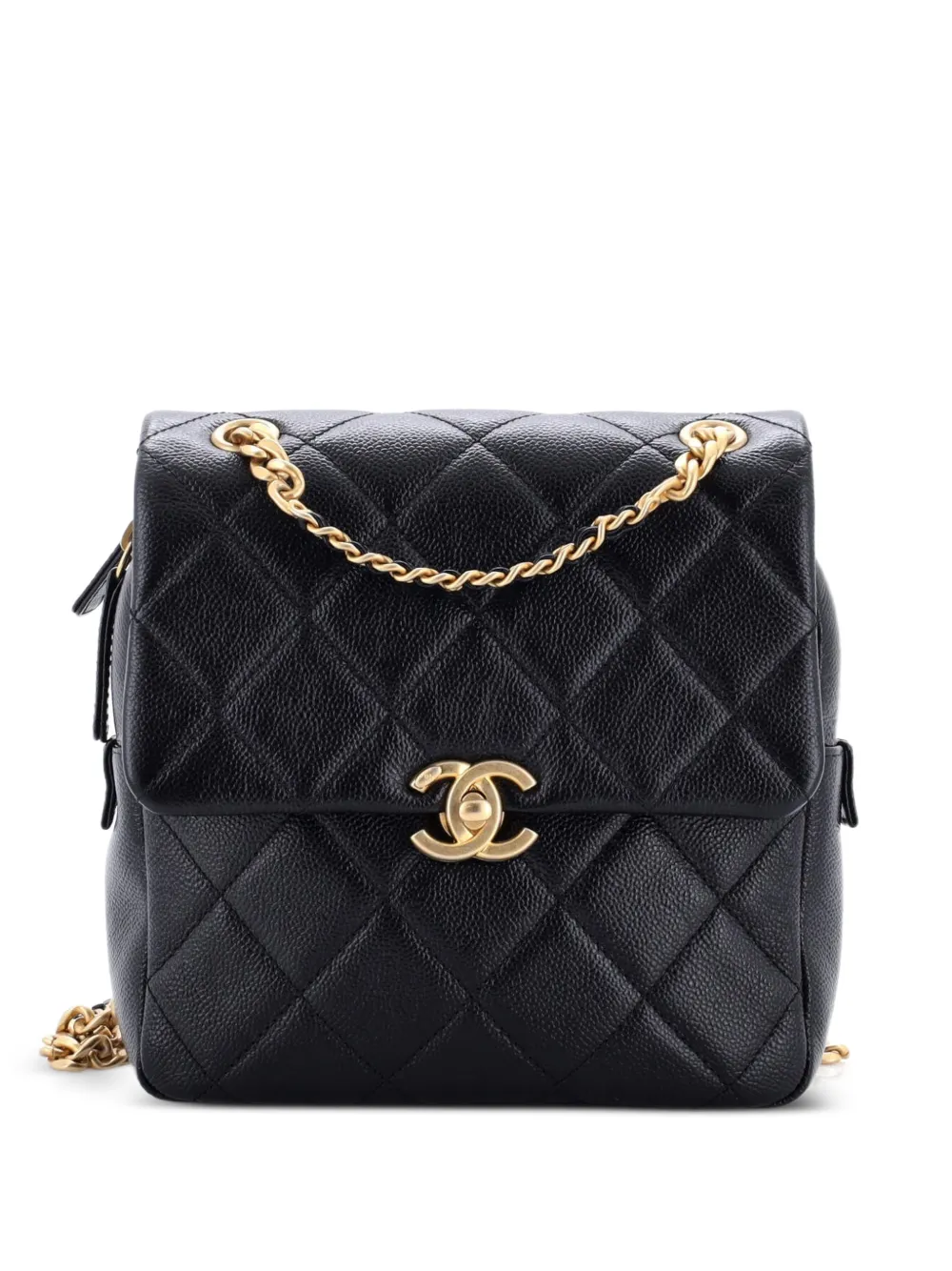CHANEL Pre-Owned Chain Melody Flap Quilted Caviar Small backpack - Nero