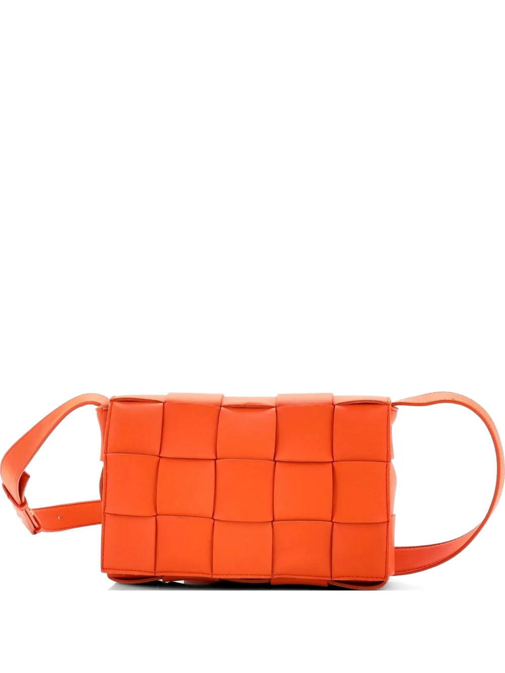 Bottega Veneta Pre-Owned Cassette Maxi Intrecciato Leather Small crossbody bag - Orange