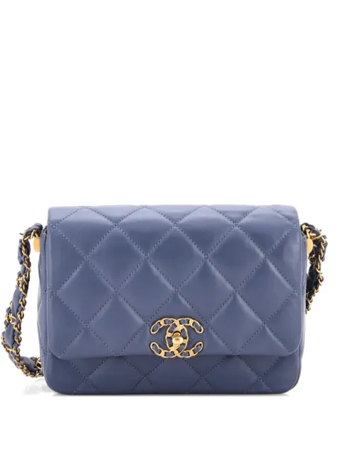 CHANEL Pre-Owned 19 Braided Strap Flap Bag Quilted Aged Calfskin Small shoulder bag
