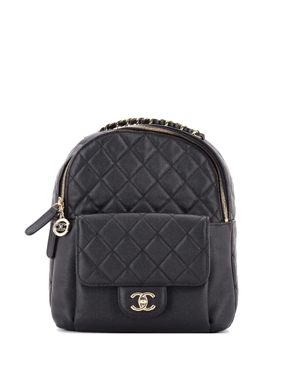 CHANEL Pre-Owned CC Day Quilted Caviar Large backpack - Nero