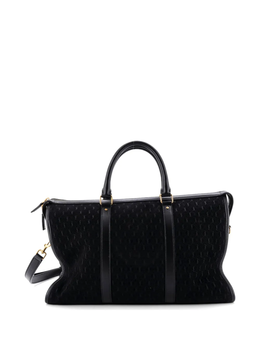 Saint Laurent Pre-Owned Duffle Bag Monogram All Over Suede Medium travel bag - Nero