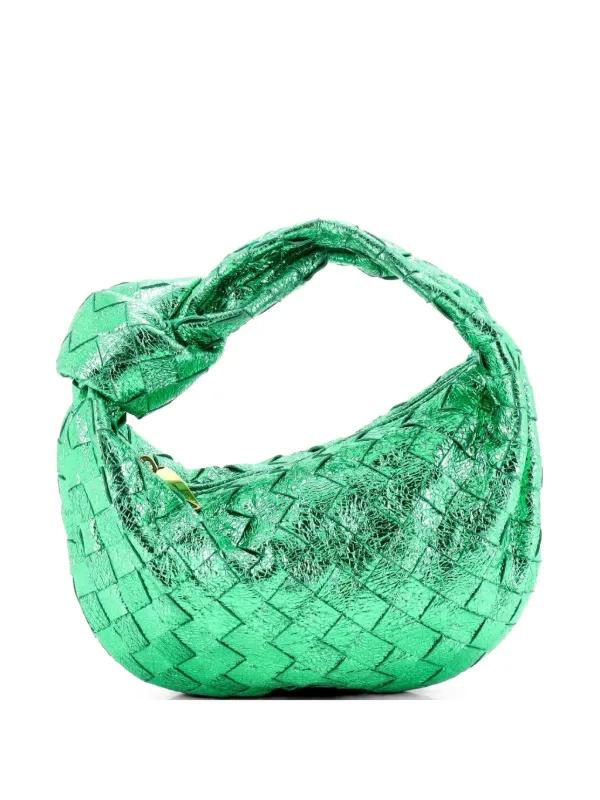 ボッテガ・ヴェネタ ミニ ジョディ グリーン ホーボーバッグ Bottega Veneta Pre-Owned BV ジョディ メタリック イントレチャート