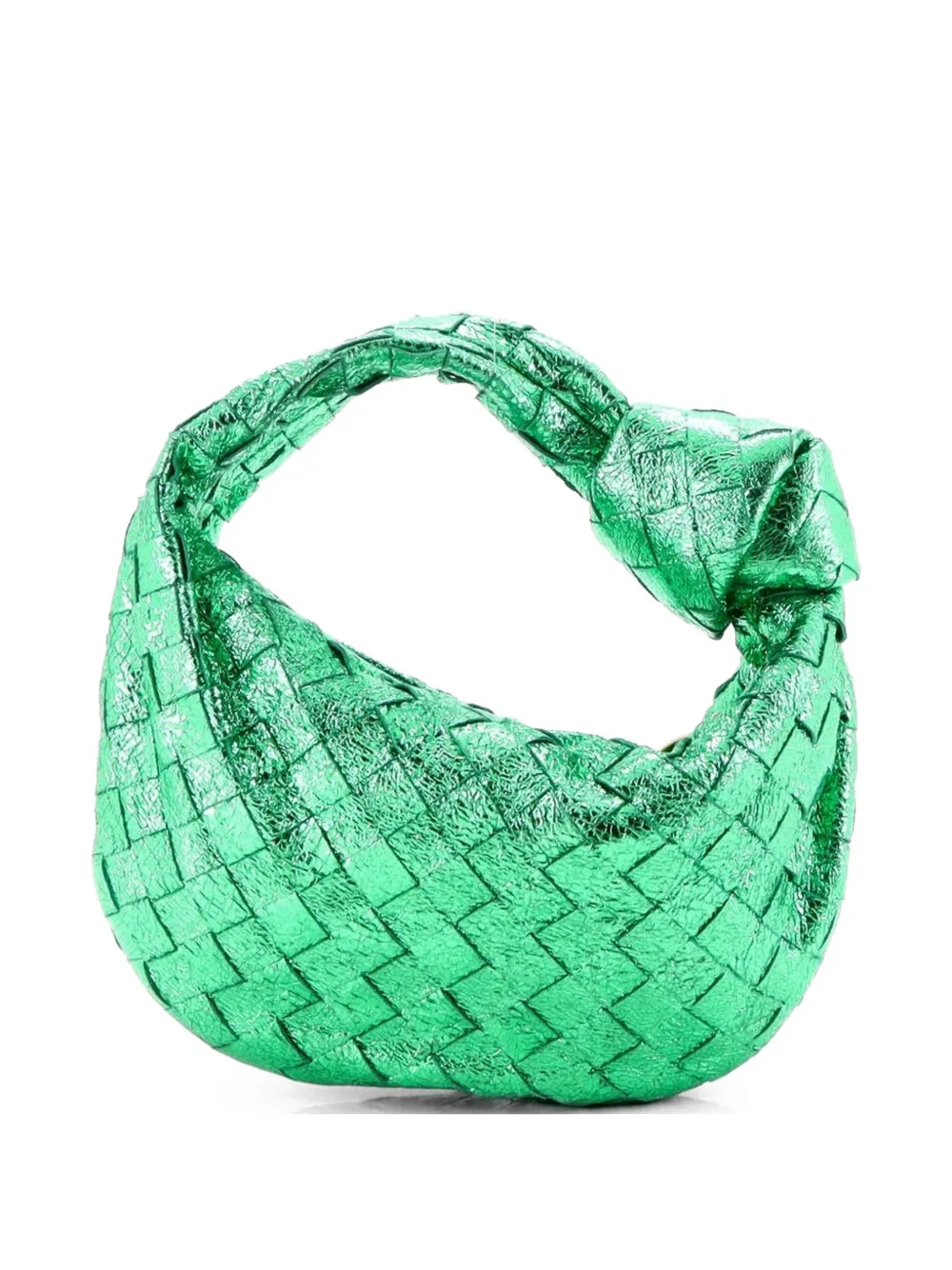  Bottega Veneta Pre-owned Borsa Passepartout Bv Jodie Mini In Nappa Metallizzata Con Design Intrecciato - Verde 