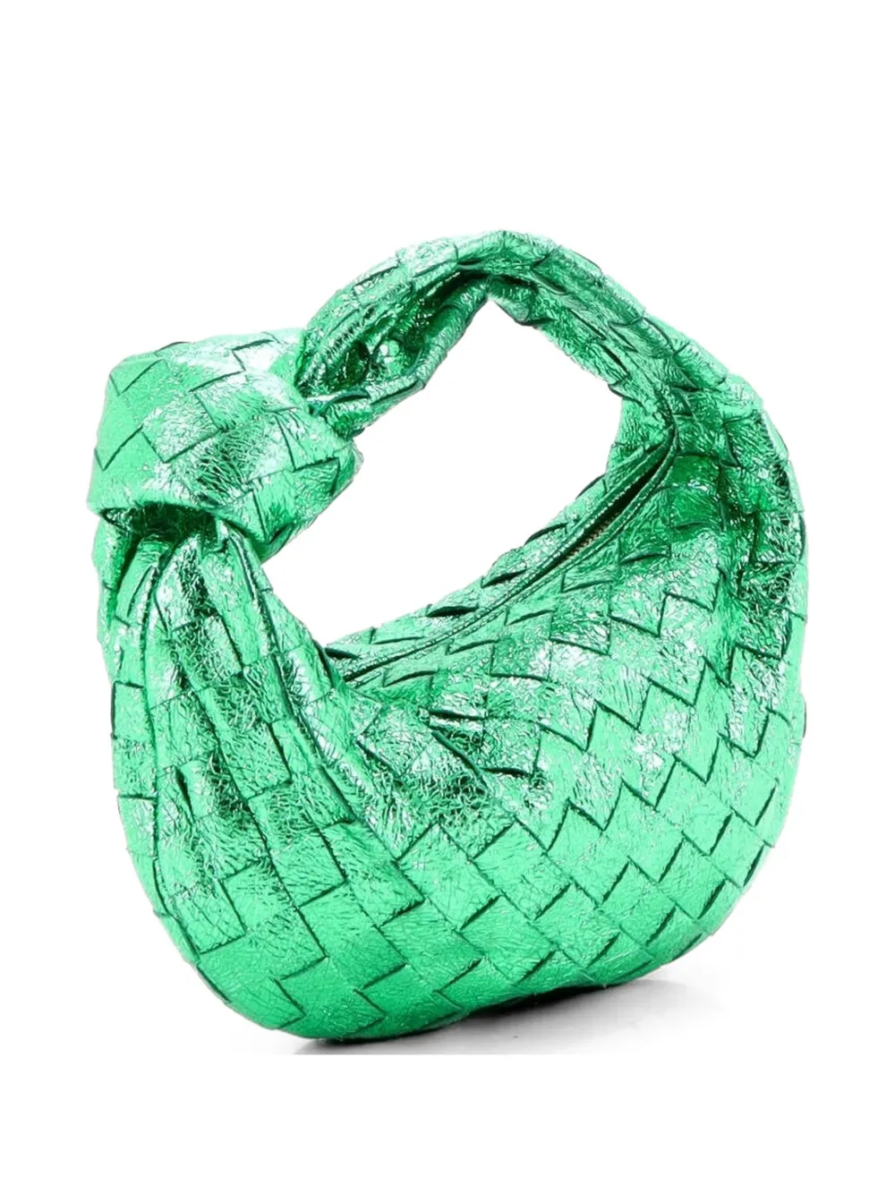  Bottega Veneta Pre-owned Borsa Passepartout Bv Jodie Mini In Nappa Metallizzata Con Design Intrecciato - Verde 