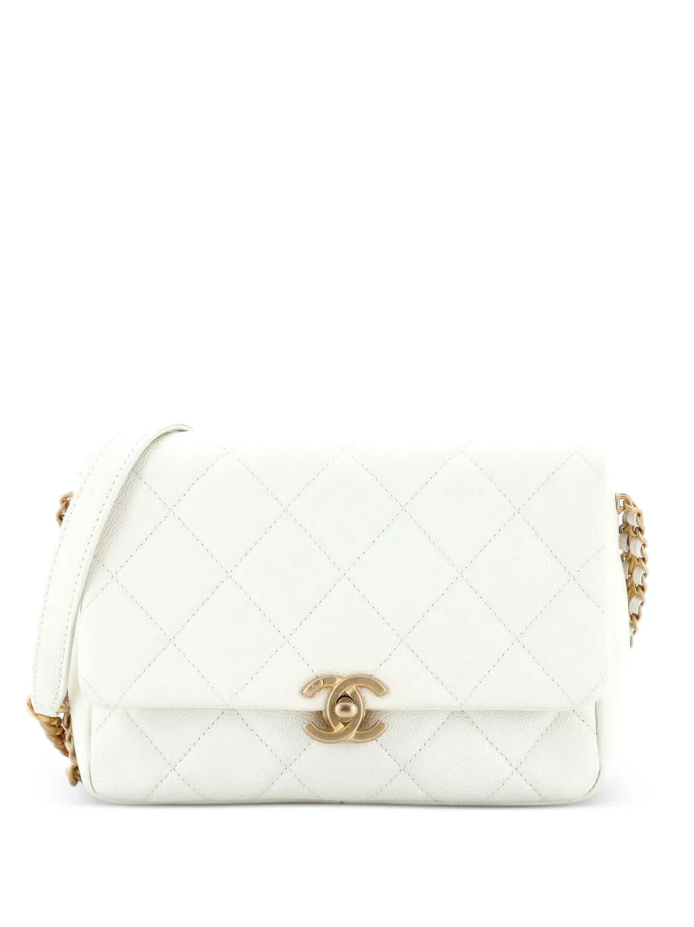 CHANEL Pre-Owned Chain Melody Flap Bag Quilted Caviar Small crossbody bag - Toni neutri