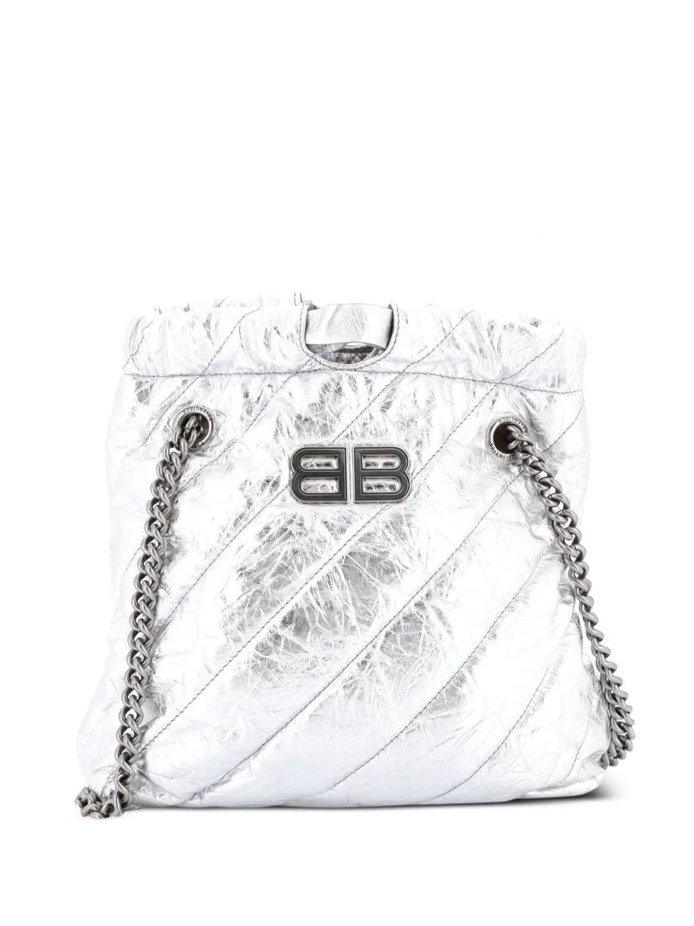 Balenciaga Pre-Owned Crush Chain Quilted Crushed Calfskin Small tote bag - Silver