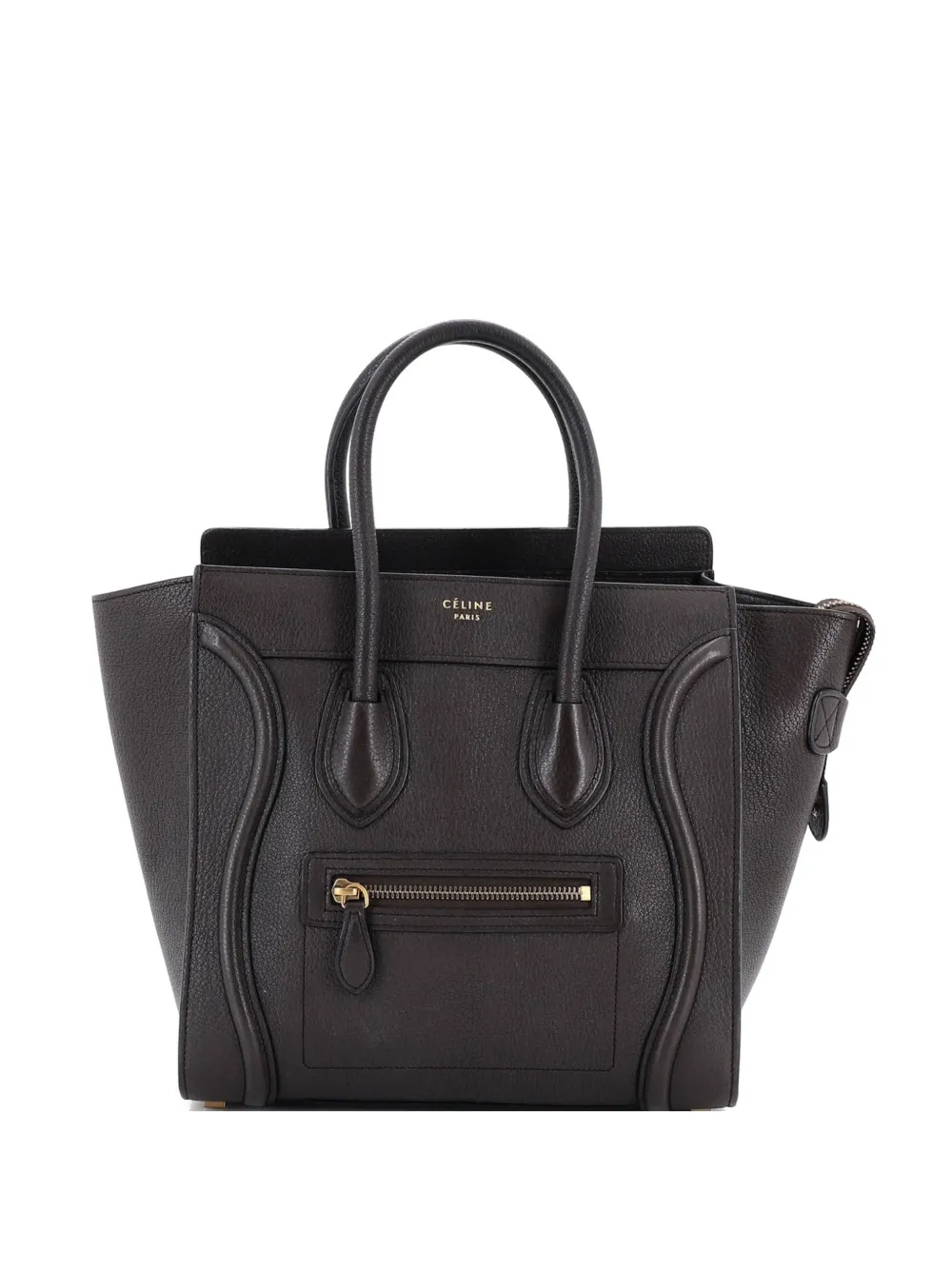 Celine Pre-Owned Luggage Bag Grainy Leather Micro tote bag – Brown