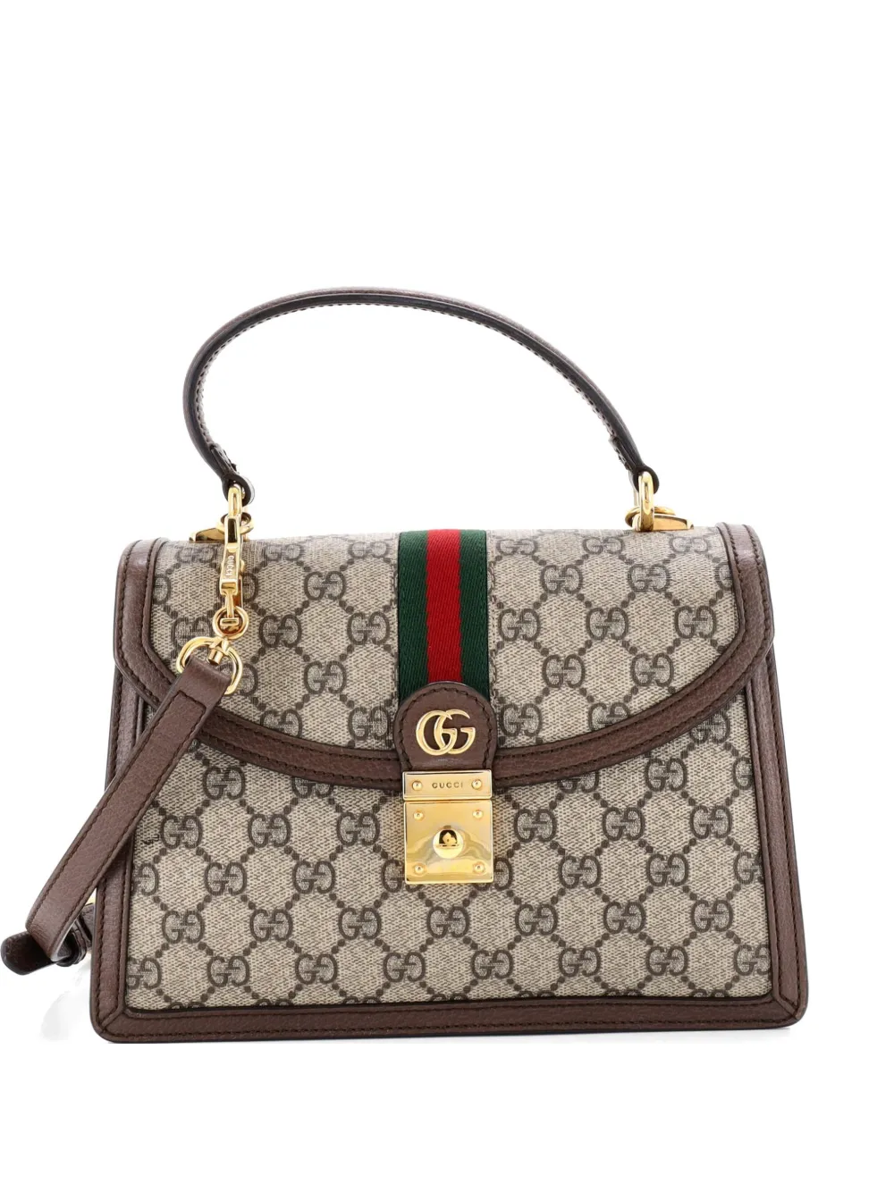 Gucci Pre-Owned Ophidia Flap Top Handle Bag GG Coated Canvas Small satchel - Marrone