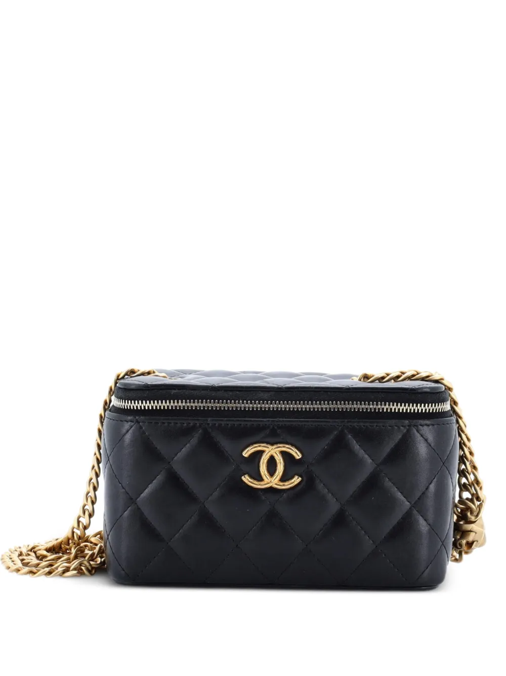 CHANEL Pre-Owned All Slide Long Vanity Case with Chain Quilted Lambskin Small crossbody bag - Nero