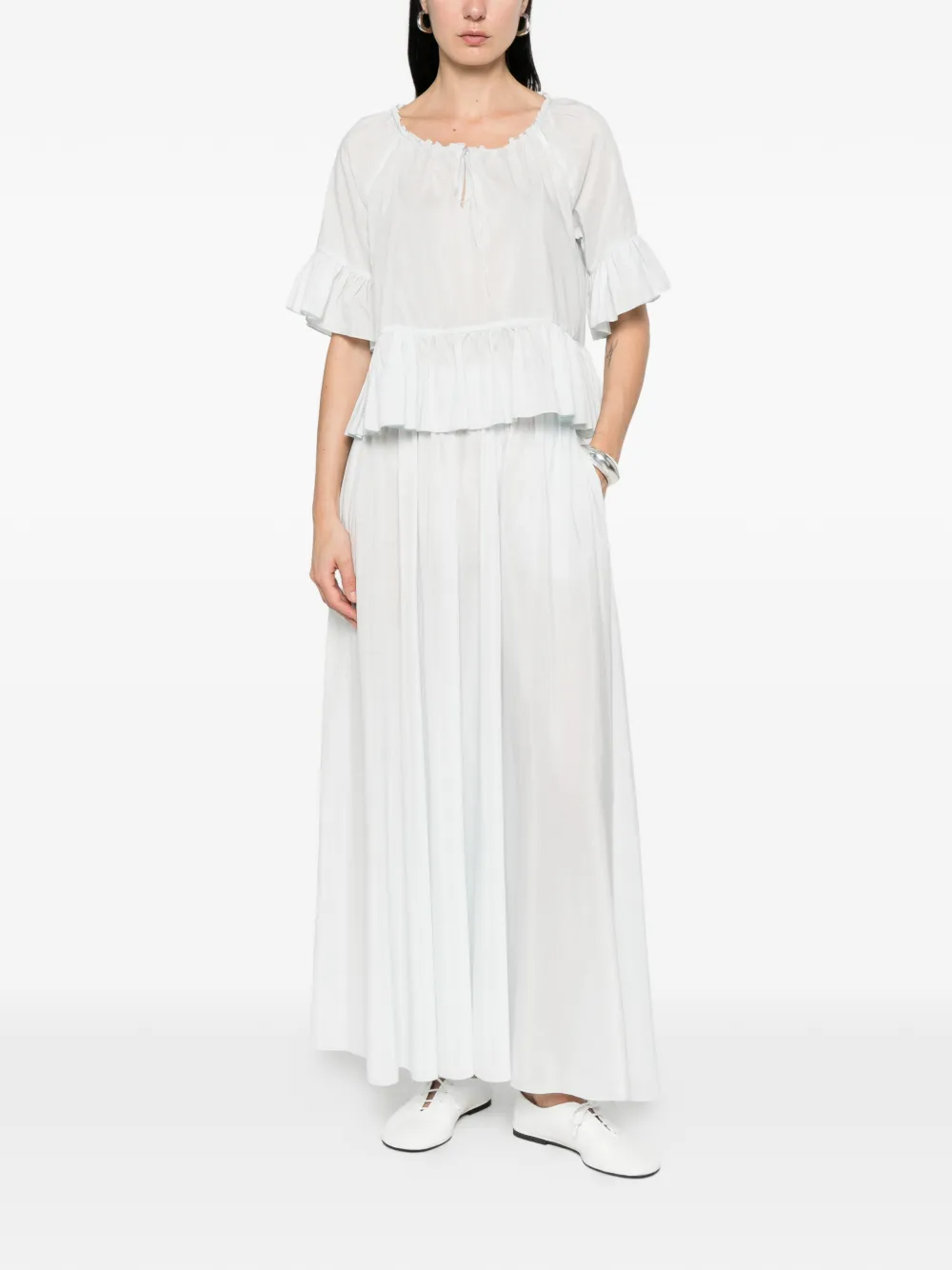 SUSANNE BOMMER Shirt met ruches Blauw