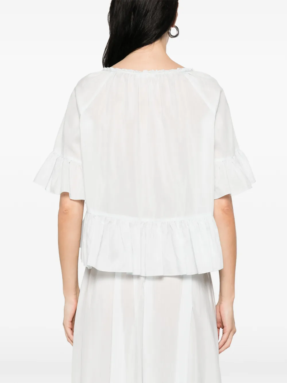 SUSANNE BOMMER Shirt met ruches Blauw