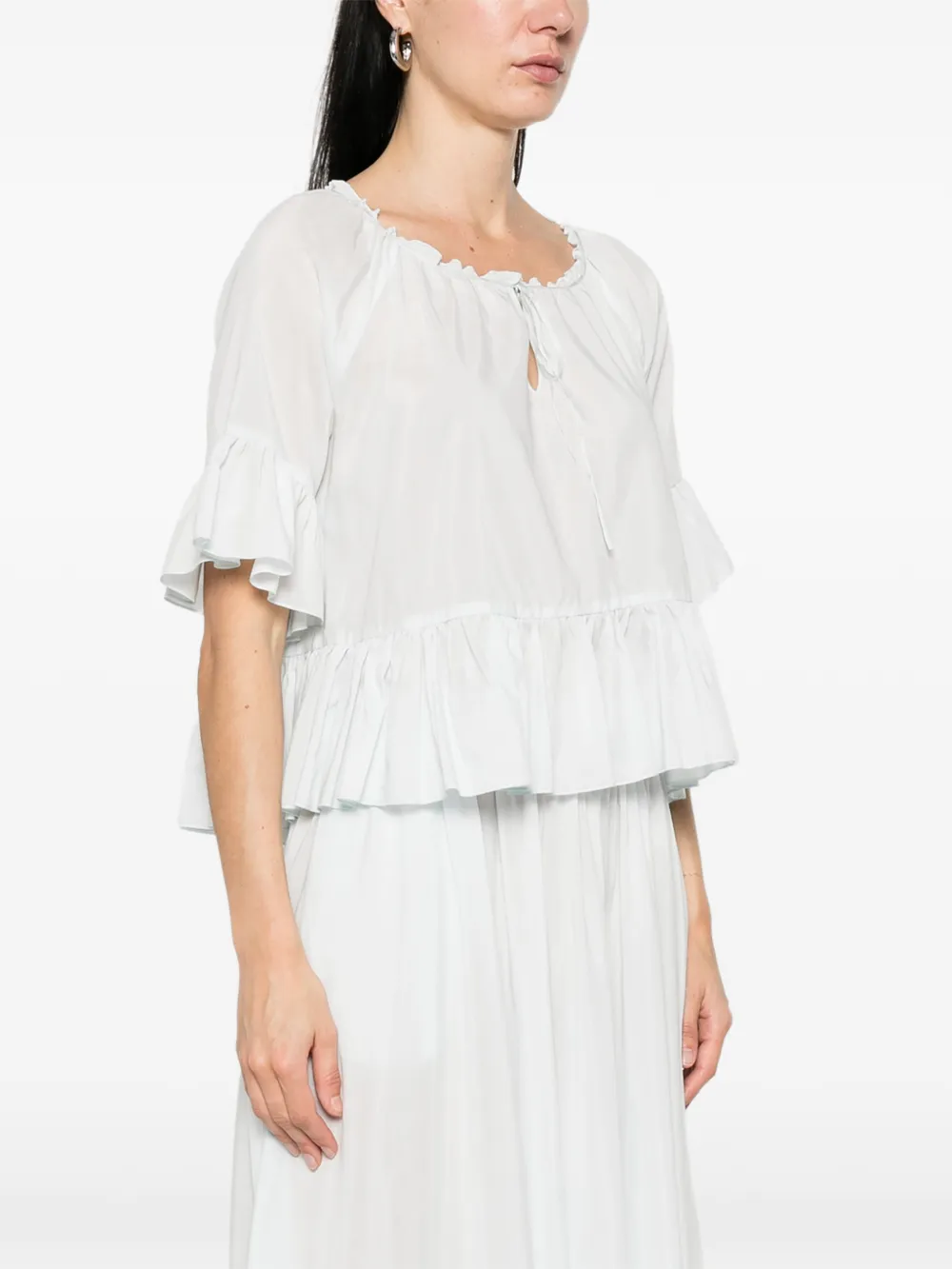 SUSANNE BOMMER Shirt met ruches Blauw