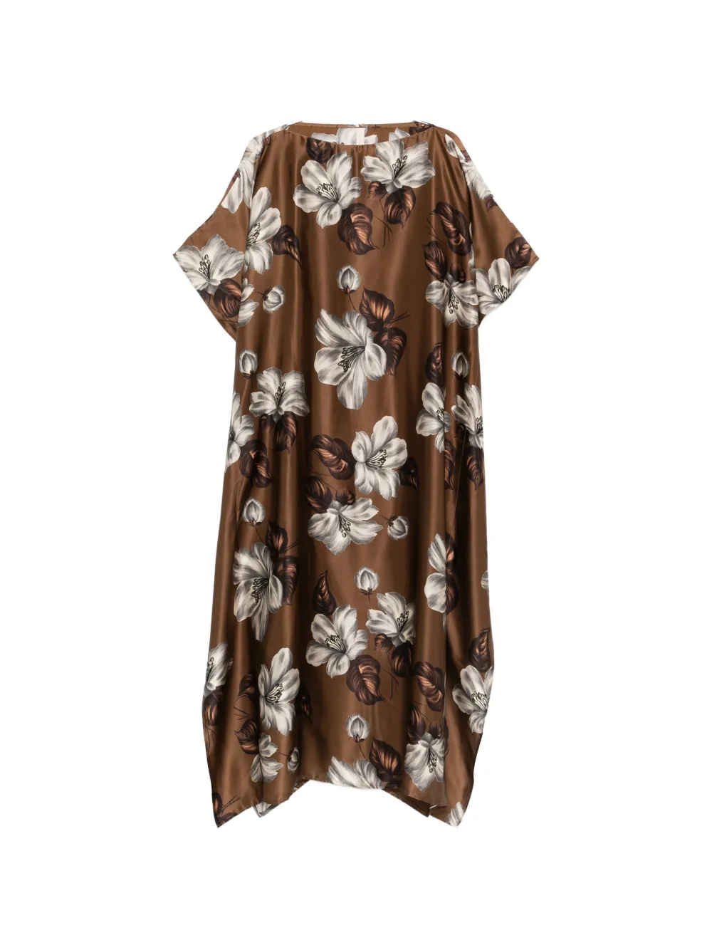 Dolci Follie floral silk kaftan - Marrone